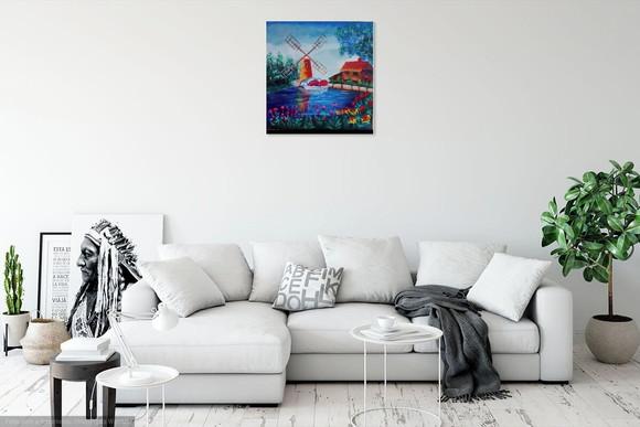 Quadros Mar Moinho de Vento Holanda Presente de Natal