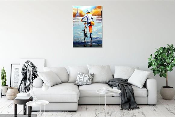 Quadros Mulher de Bike Pedalar em Paris Black Friday
