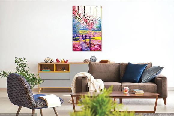 Quadros Paisagem Alvorada Cor de Rosa Presente de Natal