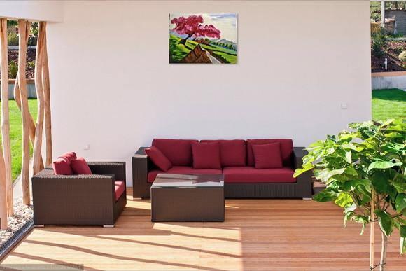 Quadros Paisagem Campo Árvore Ipê Rosa Presente de Natal