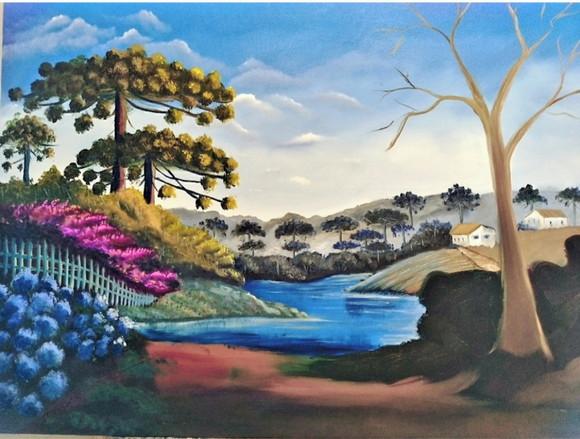 Quadros Paisagem Campo Caminho das Flores Presente de Natal
