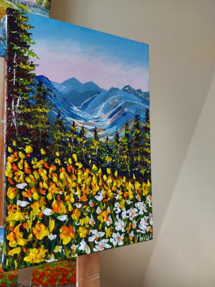 Quadros Paisagem Campo de Flores Amarelas Presente de Natal