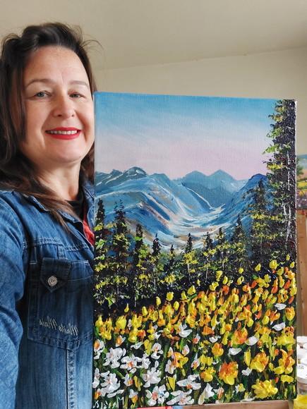 Quadros Paisagem Campo de Flores Amarelas Presente de Natal