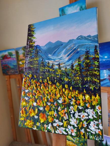 Quadros Paisagem Campo de Flores Amarelas Presente de Natal