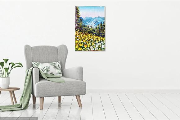 Quadros Paisagem Campo de Flores Amarelas Presente de Natal