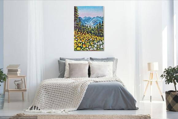 Quadros Paisagem Campo de Flores Amarelas Presente de Natal