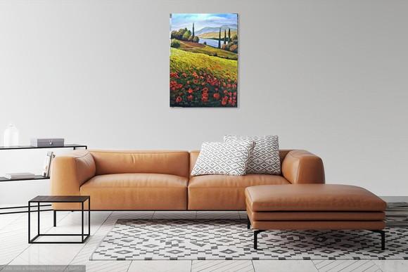 Quadros Paisagem Campo de Papoulas Presente de Natal