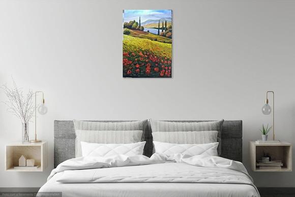 Quadros Paisagem Campo de Papoulas Presente de Natal