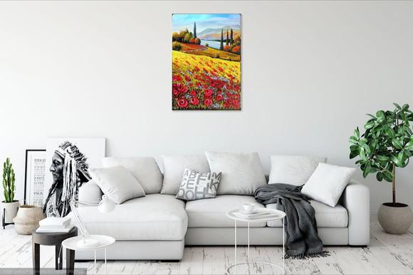 Quadros Paisagem Campo de Papoulas Presente de Natal