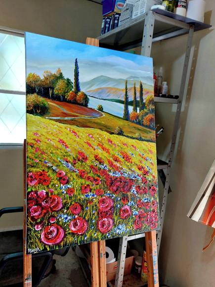 Quadros Paisagem Campo de Papoulas Presente de Natal