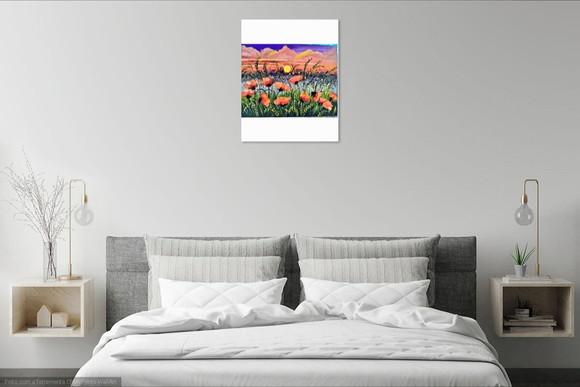 Quadros Paisagem Campo Florido Papoulas Presente de Natal