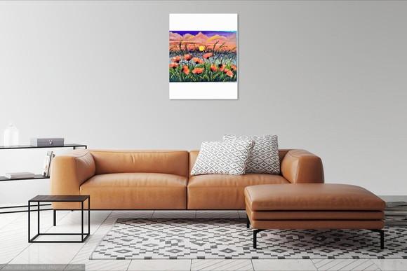 Quadros Paisagem Campo Florido Papoulas Presente de Natal