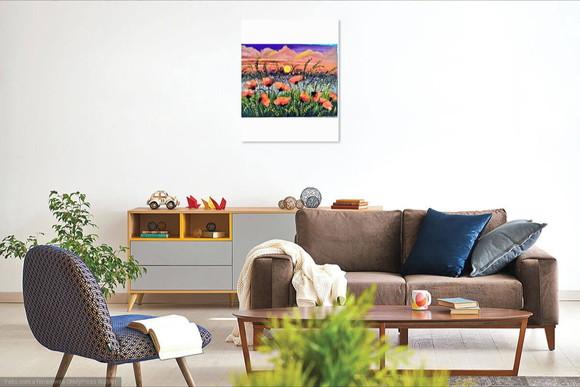 Quadros Paisagem Campo Florido Papoulas Presente de Natal