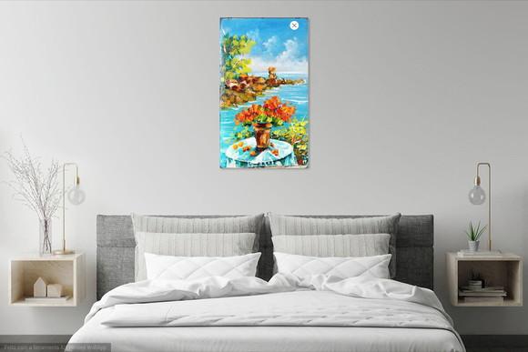 Quadros Paisagem Flores na Varanda Presente de Natal