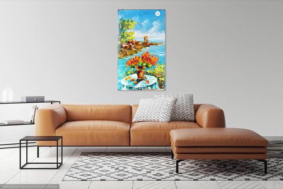 Quadros Paisagem Flores na Varanda Presente de Natal