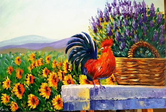 Quadros Paisagem Galo da Madrugada Presente de Natal