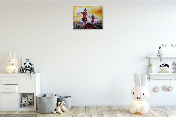 Quadros Paisagem Mãe de Menina Presente de Natal