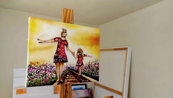 Quadros Paisagem Mãe de Menina Presente de Natal