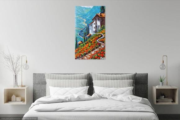 Quadros Paisagem Montanha Casa no Campo Presente de Natal