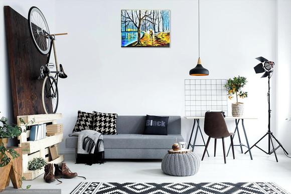 Quadros Paisagem Urbana Lago Congelado Presente de Natal