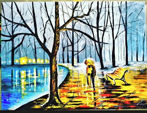 Quadros Paisagem Urbana Lago Congelado Presente de Natal