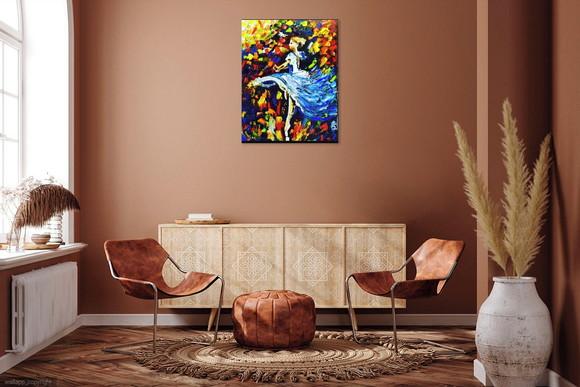 Quadros para Quarto e Sala Pintura em Tela Mulher Bailarina