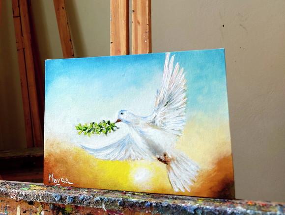 Quadros para Sala Animais Pomba da Paz Presente de Natal