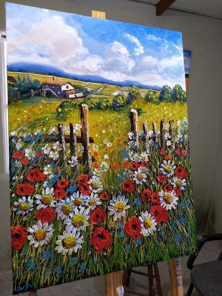 Quadros para Sala Campo de Margaridas Presente de Natal