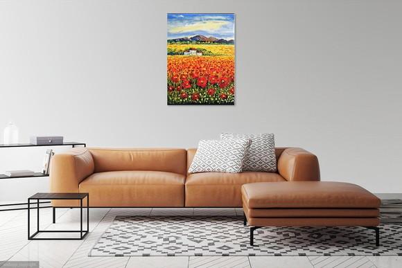 Quadros para Sala e Quarto Campo de Papoulas Black Friday
