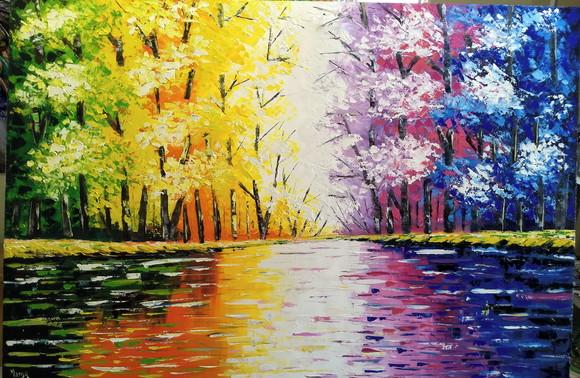 Quadros para Sala e Quarto Floresta Colorida Black Friday