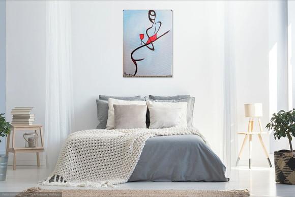 Quadros para Sala e Quarto Mulher Vinho Presente de Natal