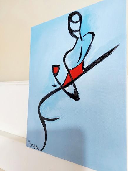 Quadros para Sala e Quarto Mulher Vinho Presente de Natal