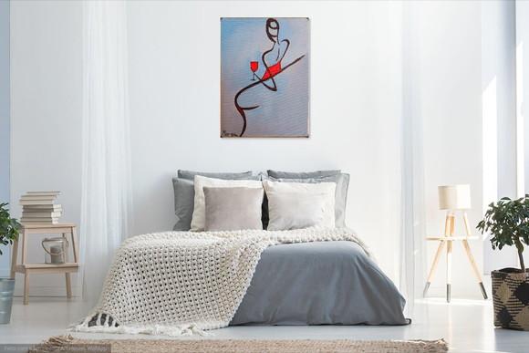 Quadros para Sala e Quarto Mulher Vinho Presente de Natal