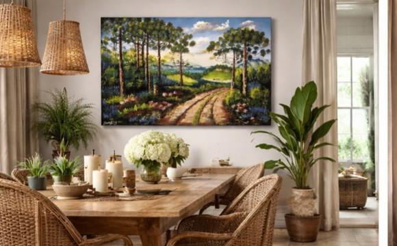 Quadros para Sala e Quarto Paisagem Araucárias Black Friday