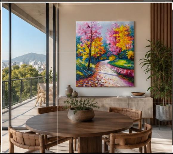 Quadros para Sala e Quarto Paisagem Ipê Rosa Black Friday