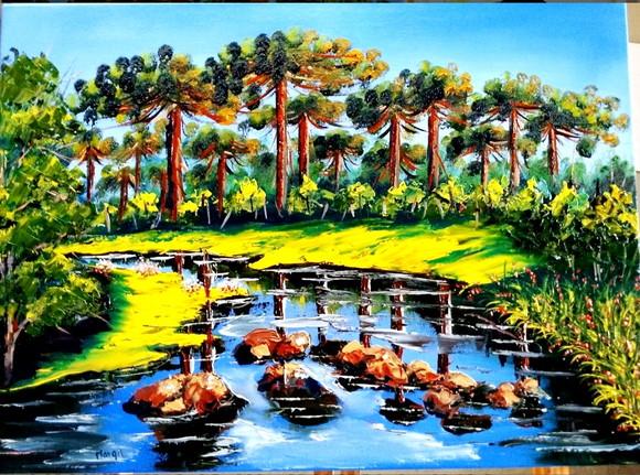 Quadros para Sala e Quarto Paisagem Pinheiros Black Friday