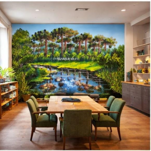 Quadros para Sala e Quarto Paisagem Pinheiros Black Friday