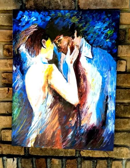 Quadros para Sala e Quarto Pintura Casal Love Black Friday