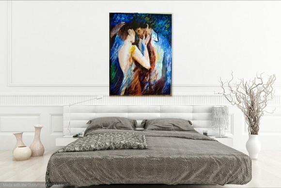 Quadros para Sala e Quarto Pintura Casal Love Black Friday