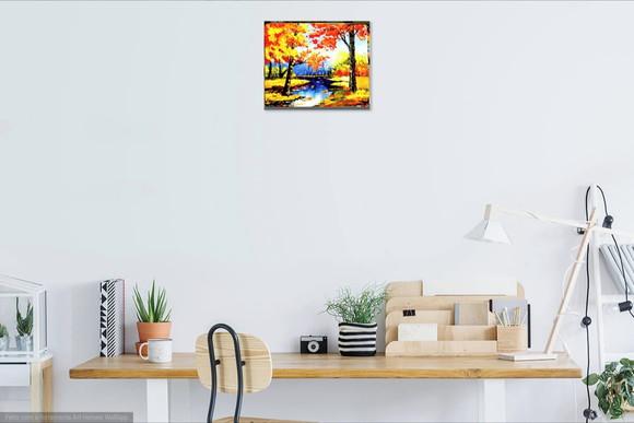 Quadros para Sala e Quarto Pintura Lago Azul Black Friday