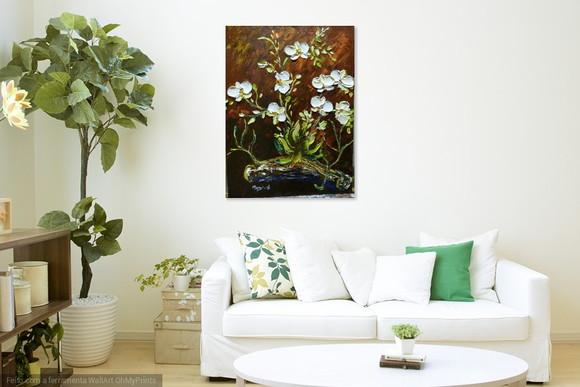 Quadros para Sala e Quarto Pintura Orquídeas Black Friday