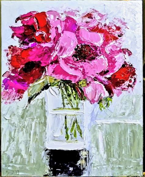 Quadros para Sala e Quarto Pintura Rosas Presente de Natal
