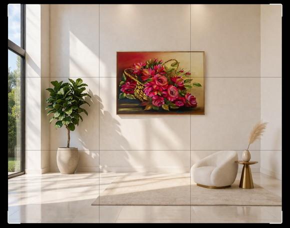 Quadros para Sala e Quarto Pintura Rosas Presente de Natal
