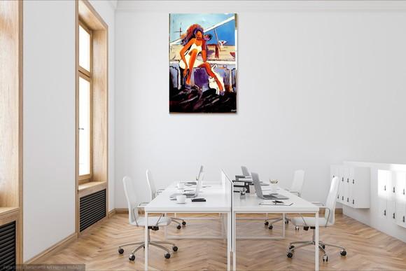 Quadros para Sala Mulher Gatinho Branco Vinho Black Friday