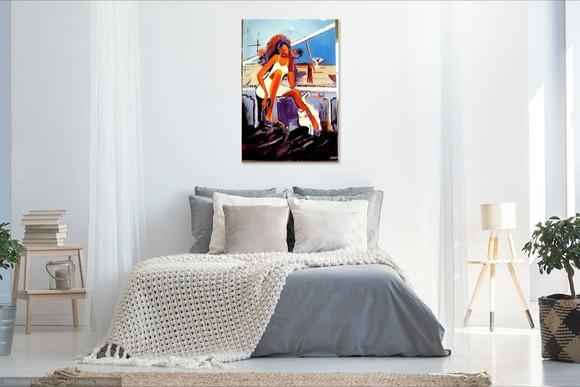 Quadros para Sala Mulher Gatinho Branco Vinho Black Friday