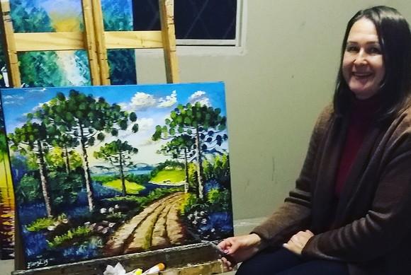 Quadros para Sala Paisagem Araucárias Presente de Natal