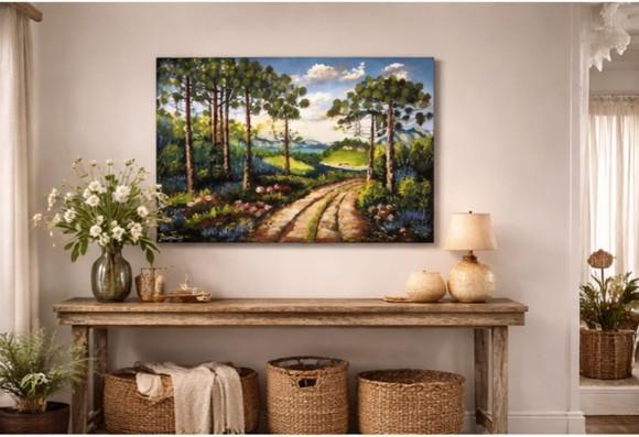 Quadros para Sala Paisagem Araucárias Presente de Natal