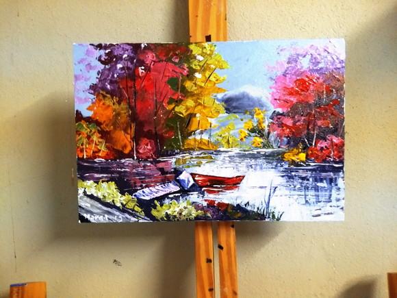 Quadros para Sala Paisagem Barcos no Lago Black Friday