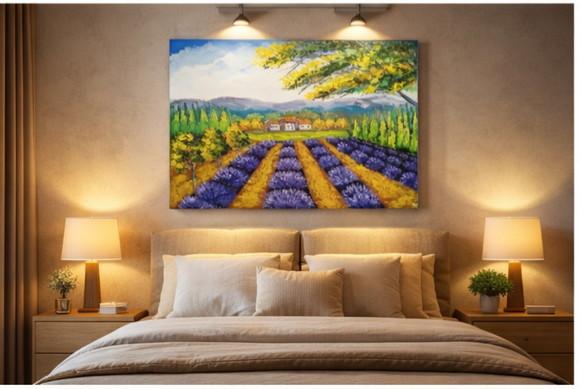 Quadros para Sala Paisagem Campo de Lavanda Black Friday