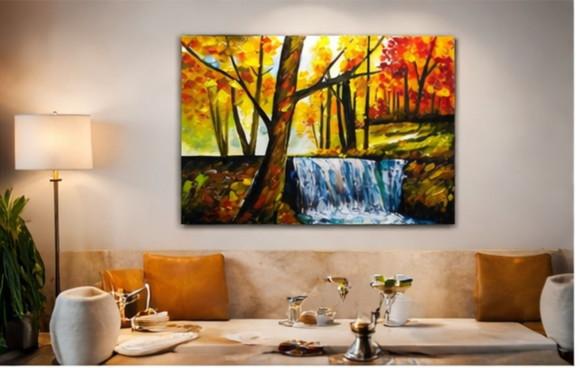 Quadros para Sala Paisagem Cachoeira Presente de Natal
